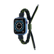 Silicone Bean Braided Cord Nylon Watch Band For Apple Watch Ultra 2 49mm(Black Green) - Watch Bands by PMC TechLife | Online Shopping South Africa | PMC TechLife | Buy Now Pay Later Mobicred