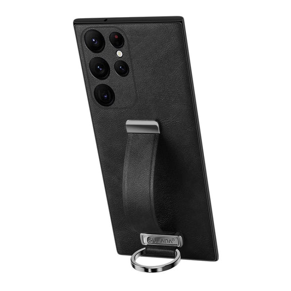 For Samsung Galaxy S24 Ultra 5G SULADA PC Hybrid Leather Texture Skin Feel Shockproof Phone Case(Black)