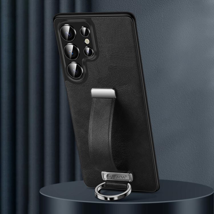 For Samsung Galaxy S25 Ultra 5G SULADA PC Hybrid Leather Texture Skin Feel Shockproof Phone Case(Black) - Galaxy S25 Ultra 5G Cases by SULADA | Online Shopping South Africa | PMC Jewellery | Buy Now Pay Later Mobicred