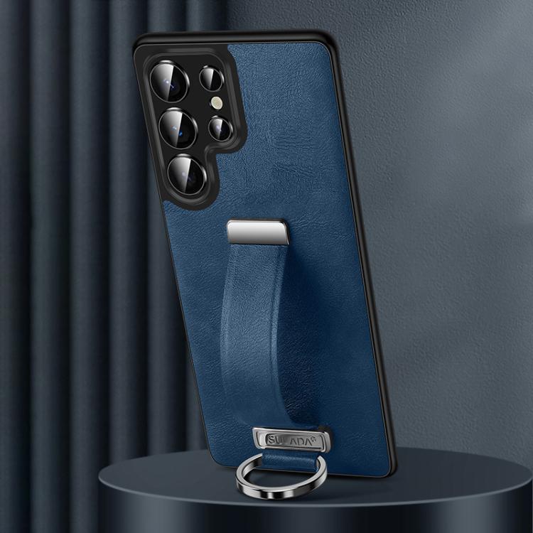 For Samsung Galaxy S25 Ultra 5G SULADA PC Hybrid Leather Texture Skin Feel Shockproof Phone Case(Blue) - Galaxy S25 Ultra 5G Cases by SULADA | Online Shopping South Africa | PMC Jewellery | Buy Now Pay Later Mobicred