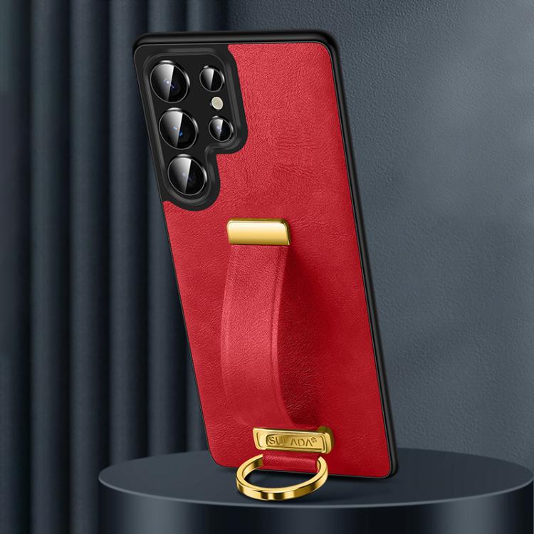 For Samsung Galaxy S25 Ultra 5G SULADA PC Hybrid Leather Texture Skin Feel Shockproof Phone Case(Red) - Galaxy S25 Ultra 5G Cases by SULADA | Online Shopping South Africa | PMC Jewellery | Buy Now Pay Later Mobicred