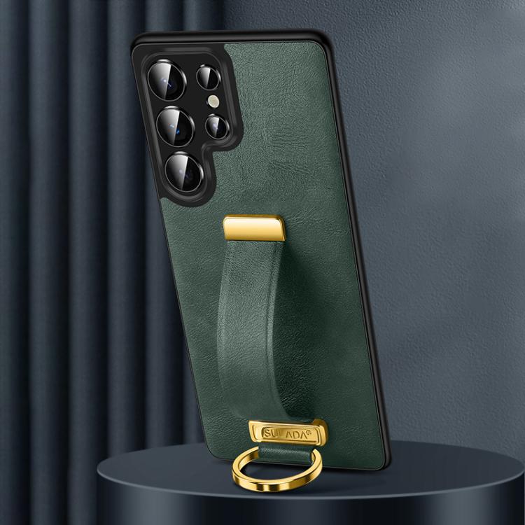 For Samsung Galaxy S25 Ultra 5G SULADA PC Hybrid Leather Texture Skin Feel Shockproof Phone Case(Green) - Galaxy S25 Ultra 5G Cases by SULADA | Online Shopping South Africa | PMC Jewellery | Buy Now Pay Later Mobicred