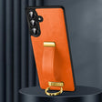 For Samsung Galaxy S25 5G SULADA PC Hybrid Leather Texture Skin Feel Shockproof Phone Case(Orange) - Galaxy S25 5G Cases by SULADA | Online Shopping South Africa | PMC Jewellery | Buy Now Pay Later Mobicred