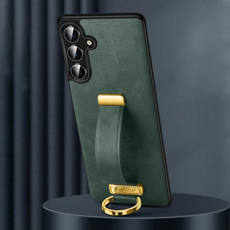For Samsung Galaxy S25 5G SULADA PC Hybrid Leather Texture Skin Feel Shockproof Phone Case(Green) - Galaxy S25 5G Cases by SULADA | Online Shopping South Africa | PMC Jewellery | Buy Now Pay Later Mobicred