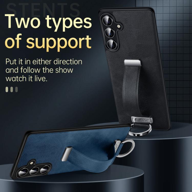 For Samsung Galaxy S24 Ultra 5G SULADA PC Hybrid Leather Texture Skin Feel Shockproof Phone Case(Blue)
