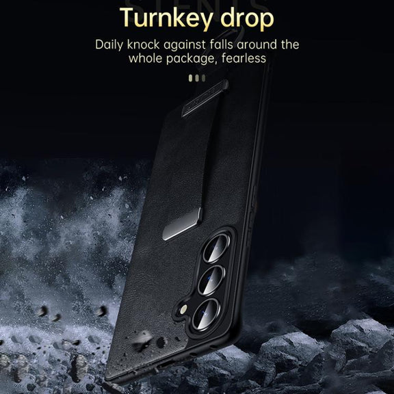 For Samsung Galaxy S23+ 5G SULADA PC Hybrid Leather Texture Skin Feel Shockproof Phone Case(Black)