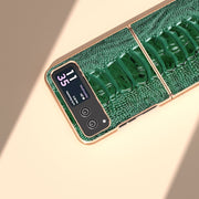 For Motorola Razr 40 Nano Plating Genuine Leather Weilai Series Phone Case(Green)