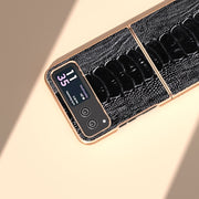 For Motorola Razr 40 Nano Plating Genuine Leather Weilai Series Phone Case(Black)