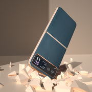 For Motorola Razr 40 Nano Plating Genuine Leather Xiaoya Series Phone Case(Dark Green)