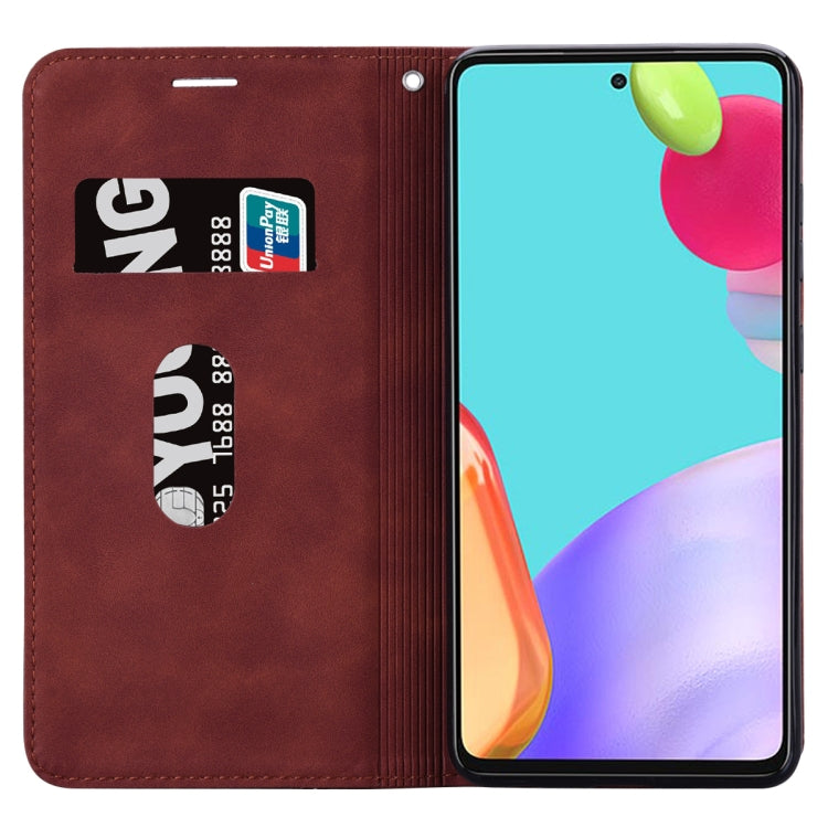 For Xiaomi Redmi Note 12 5G Global/Poco X5 Frosted Business Magnetic Horizontal Flip PU Phone Case(Brown) - Xiaomi Cases by PMC TechLife | Online Shopping South Africa | PMC TechLife | Buy Now Pay Later Mobicred