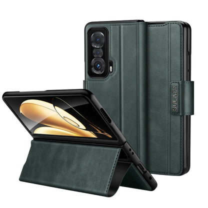 For Honor Magic V SULADA All-inclusive Magnetic Snap Flip Leather Phone Case(Green) - free shipping - PMC Jewellery - Order now!
