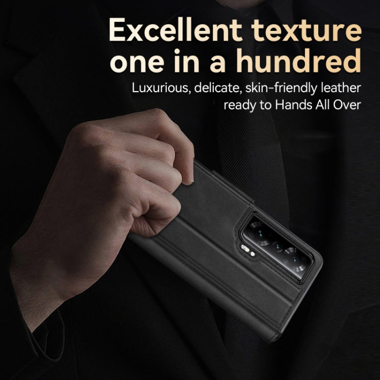 For Honor Magic V SULADA All-inclusive Magnetic Snap Flip Leather Phone Case(Black) - Honor Cases by SULADA | Online Shopping South Africa | PMC TechLife | Buy Now Pay Later Mobicred