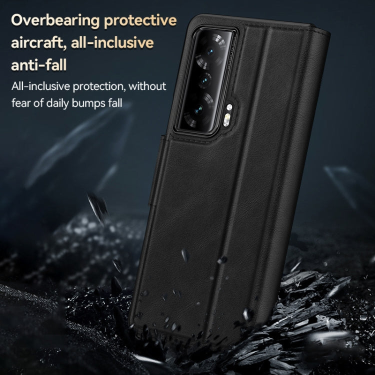 For Honor Magic V SULADA All-inclusive Magnetic Snap Flip Leather Phone Case(Black) - Honor Cases by SULADA | Online Shopping South Africa | PMC TechLife | Buy Now Pay Later Mobicred