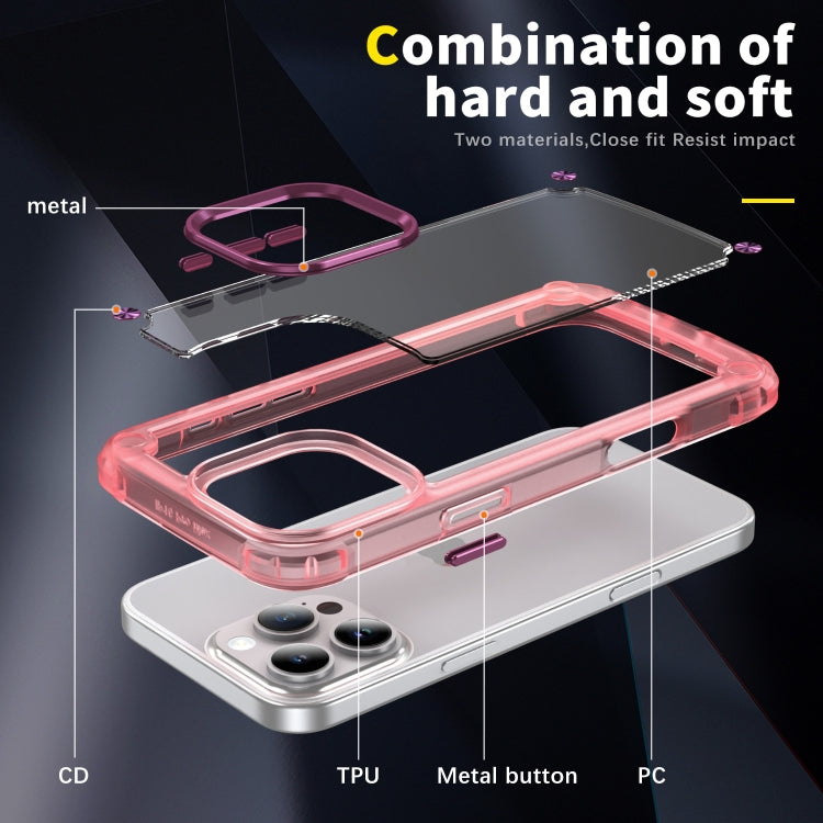 For iPhone 16 Pro Skin Feel TPU + PC Phone Case(Transparent Pink)