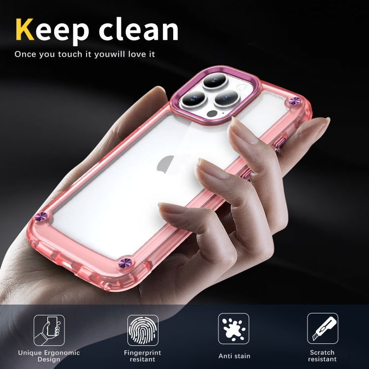 For iPhone 16 Pro Skin Feel TPU + PC Phone Case(Transparent Pink)