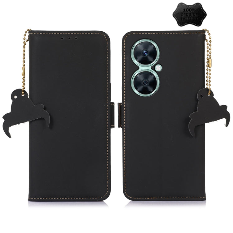 For Huawei Nova 11i / Maimang 20 5G / Enjoy 60 Pro Genuine Leather Magnetic RFID Leather Phone Case(Black) - Huawei Cases by PMC TechLife | Online Shopping South Africa | PMC TechLife | Buy Now Pay Later Mobicred
