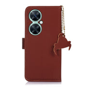 For Huawei Nova 11i / Maimang 20 5G / Enjoy 60 Pro Genuine Leather Magnetic RFID Leather Phone Case(Coffee)