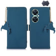 For Huawei Nova 11i / Maimang 20 5G / Enjoy 60 Pro Genuine Leather Magnetic RFID Leather Phone Case(Blue) - free shipping - PMC TechLife - Order now!