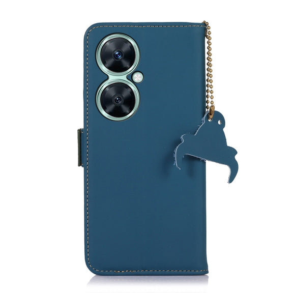 For Huawei Nova 11i / Maimang 20 5G / Enjoy 60 Pro Genuine Leather Magnetic RFID Leather Phone Case(Blue)