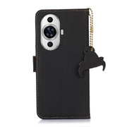 For Huawei Nova 11 Pro / Nova 11 Ultra Genuine Leather Magnetic RFID Leather Phone Case(Black)
