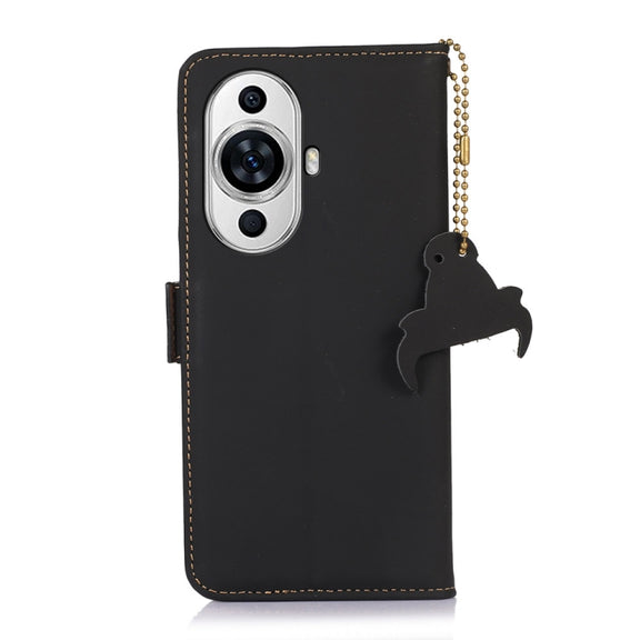 For Huawei Nova 11 Pro / Nova 11 Ultra Genuine Leather Magnetic RFID Leather Phone Case(Black)