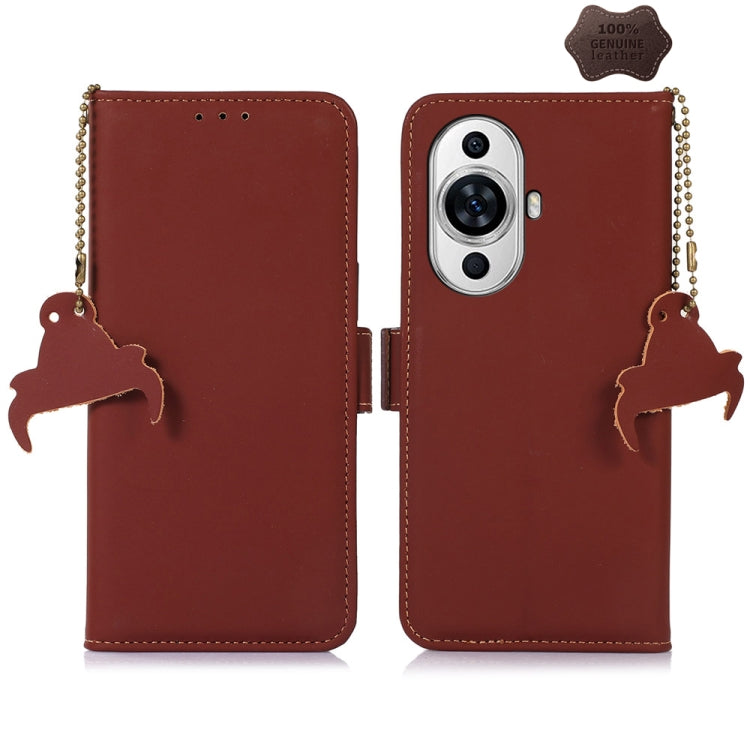 For Huawei Nova 11 Pro / Nova 11 Ultra Genuine Leather Magnetic RFID Leather Phone Case(Coffee) - Huawei Cases by PMC TechLife | Online Shopping South Africa | PMC TechLife | Buy Now Pay Later Mobicred