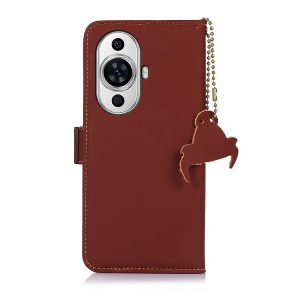 For Huawei Nova 11 Pro / Nova 11 Ultra Genuine Leather Magnetic RFID Leather Phone Case(Coffee)