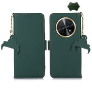 For Huawei Enjoy 60X / Nova Y91 4G Genuine Leather Magnetic RFID Leather Phone Case(Green)
