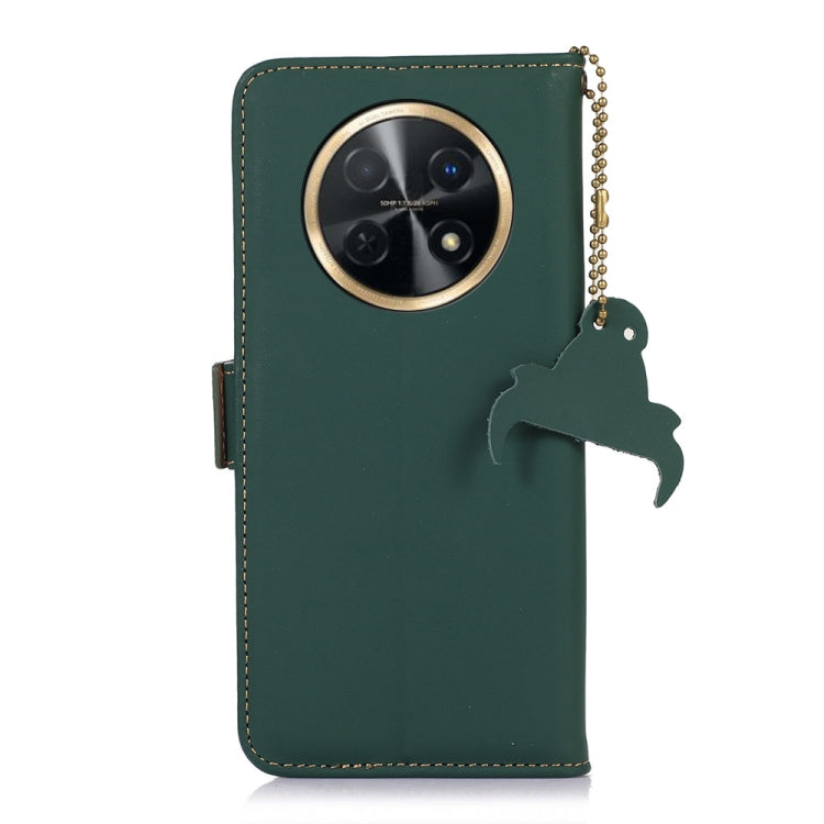 For Huawei Enjoy 60X / Nova Y91 4G Genuine Leather Magnetic RFID Leather Phone Case(Green)
