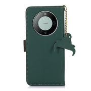 For Huawei Mate 60 Pro Genuine Leather Magnetic RFID Leather Phone Case(Green)