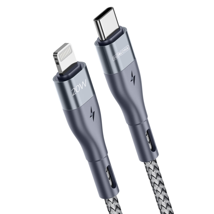 DUZZONA A1 PD 20W Type-C to 8 Pin Fast Charging Data Cable, Length:2m(Grey)