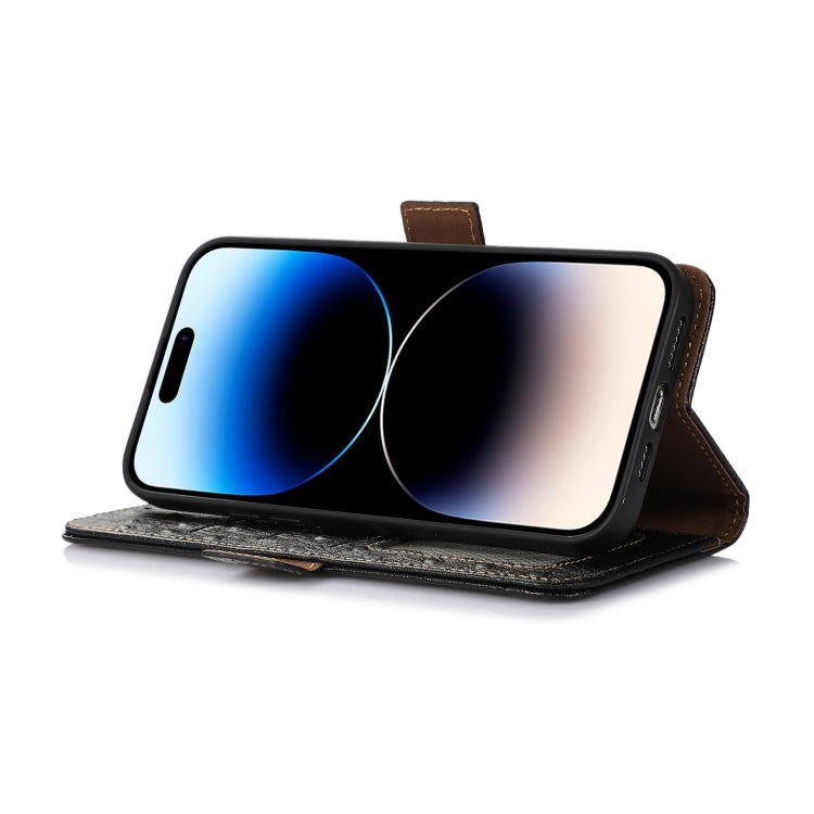 For Asus Zenfone 10 / Zenfone 9 Ostrich Pattern Genuine Leather RFID Phone Case(Black) - ASUS Cases by PMC Jewellery | Online Shopping South Africa | PMC Jewellery | Buy Now Pay Later Mobicred
