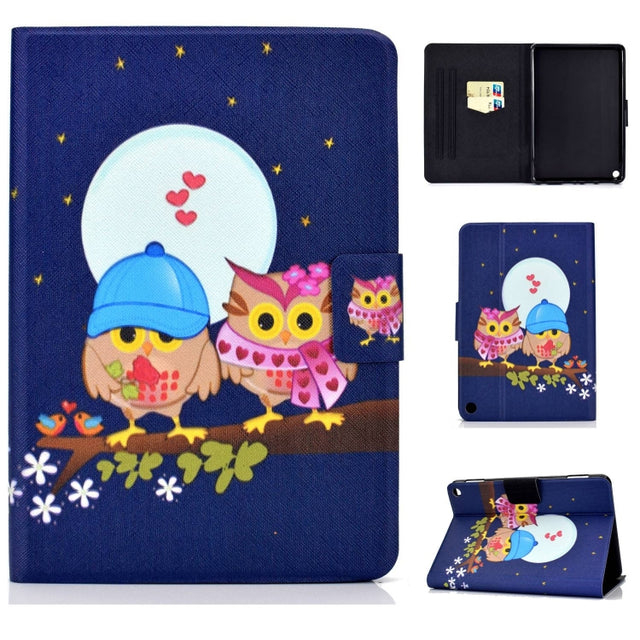 For Amazon Fire Max 11 2023 Colored Drawing Smart Leather Tablet Case(Couple Owls) - Amazon by PMC TechLife | Online Shopping South Africa | PMC TechLife | Buy Now Pay Later Mobicred