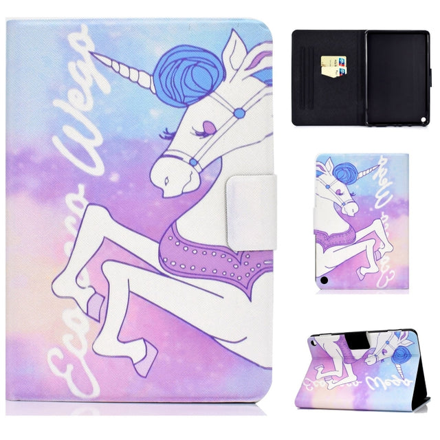 For Amazon Fire Max 11 2023 Colored Drawing Smart Leather Tablet Case(Pink Horse) - Amazon by PMC TechLife | Online Shopping South Africa | PMC TechLife | Buy Now Pay Later Mobicred