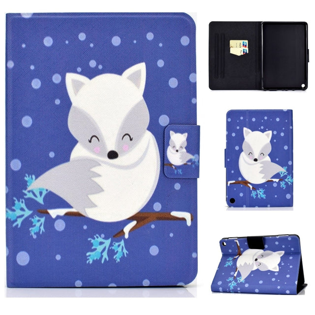 For Amazon Fire Max 11 2023 Colored Drawing Smart Leather Tablet Case(Arctic Fox) - Amazon by PMC TechLife | Online Shopping South Africa | PMC TechLife | Buy Now Pay Later Mobicred
