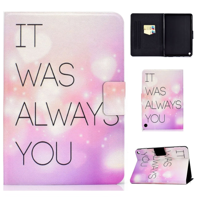 For Amazon Fire Max 11 2023 Colored Drawing Smart Leather Tablet Case(Words Pink) - Amazon by PMC TechLife | Online Shopping South Africa | PMC TechLife | Buy Now Pay Later Mobicred