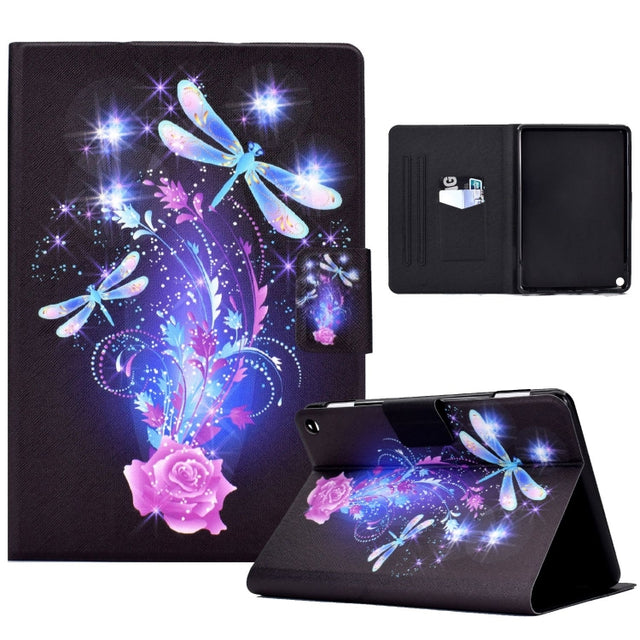 For Amazon Fire Max 11 2023 Colored Drawing Smart Leather Tablet Case(Dragonfly) - Amazon by PMC TechLife | Online Shopping South Africa | PMC TechLife | Buy Now Pay Later Mobicred