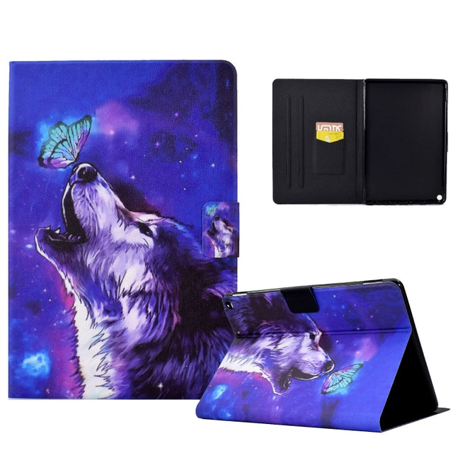 For Amazon Fire Max 11 2023 Colored Drawing Smart Leather Tablet Case(Butterfly Wolf) - Amazon by PMC TechLife | Online Shopping South Africa | PMC TechLife | Buy Now Pay Later Mobicred