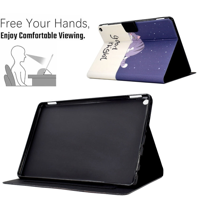 For Amazon Fire Max 11 2023 Colored Drawing Smart Leather Tablet Case(Lazy Cat) - Amazon by PMC TechLife | Online Shopping South Africa | PMC TechLife | Buy Now Pay Later Mobicred