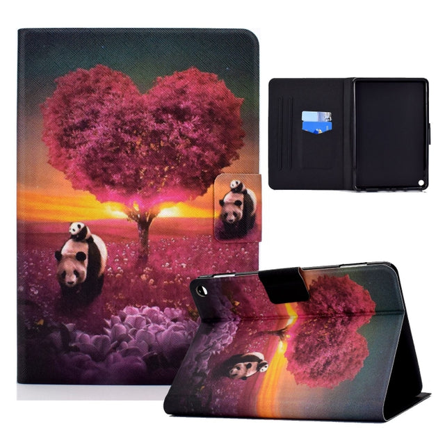 For Amazon Fire Max 11 2023 Colored Drawing Smart Leather Tablet Case(Panda) - Amazon by PMC TechLife | Online Shopping South Africa | PMC TechLife | Buy Now Pay Later Mobicred