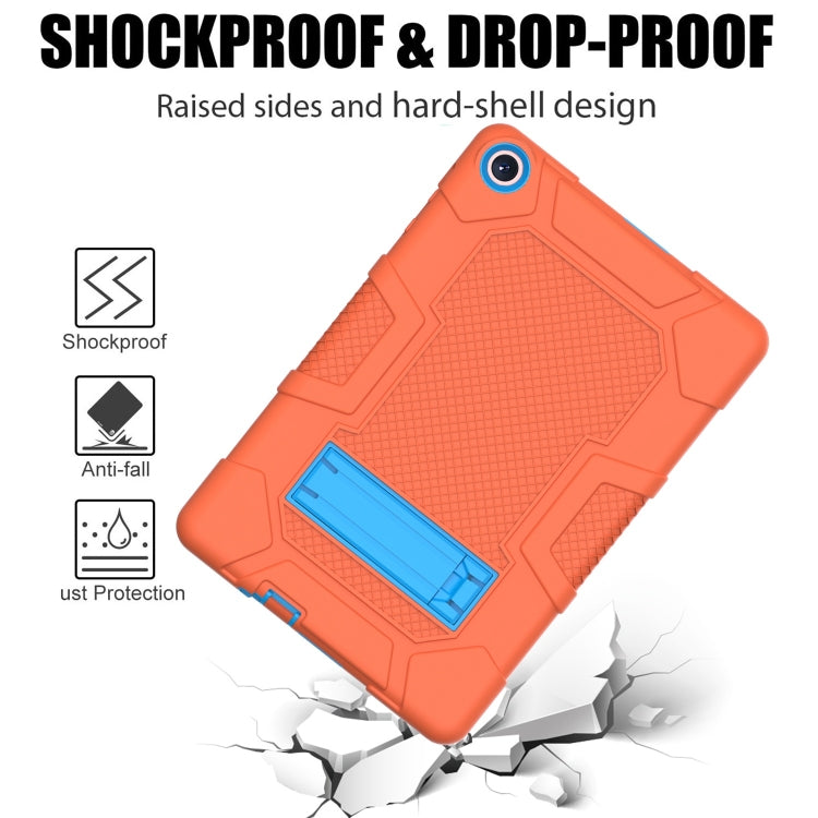 For Huawei MatePad T 10s / T10 Contrast Color Robot B3 Silicone Hybrid PC Tablet Case with Holder(Orange Blue) - Huawei by PMC TechLife | Online Shopping South Africa | PMC TechLife | Buy Now Pay Later Mobicred