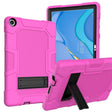 For Huawei MatePad T 10s / T10 Contrast Color Robot B3 Silicone Hybrid PC Tablet Case with Holder(Rose Red Black) - Huawei by PMC TechLife | Online Shopping South Africa | PMC TechLife | Buy Now Pay Later Mobicred