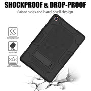 For Huawei MatePad T 10s / T10 Contrast Color Robot B3 Silicone Hybrid PC Tablet Case with Holder(Black)