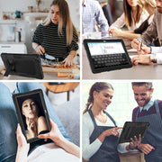For Huawei MatePad T 10s / T10 Contrast Color Robot B3 Silicone Hybrid PC Tablet Case with Holder(Black)