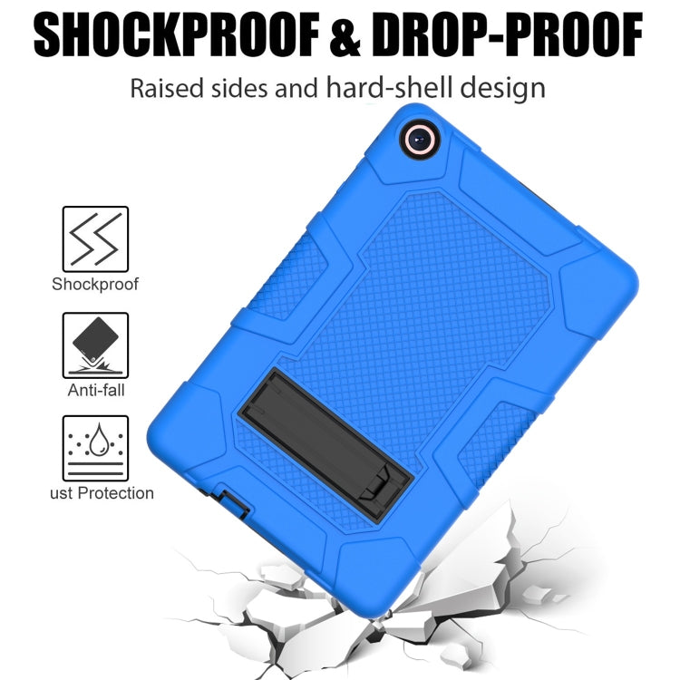 For Huawei MatePad T 10s / T10 Contrast Color Robot B3 Silicone Hybrid PC Tablet Case with Holder(Blue Black) - Huawei by PMC TechLife | Online Shopping South Africa | PMC TechLife | Buy Now Pay Later Mobicred