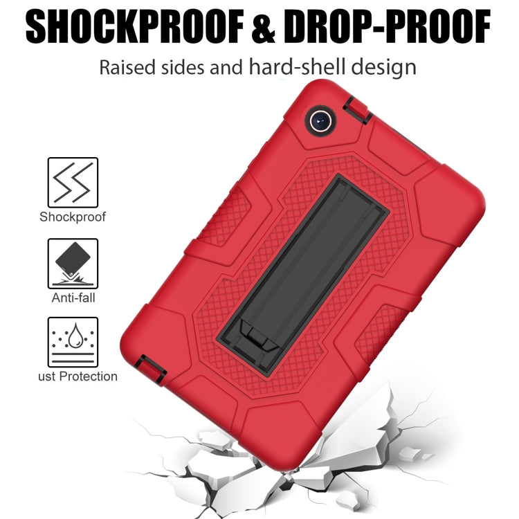 For Huawei MatePad T8 Contrast Color Robot B3 Silicone Hybrid PC Tablet Case with Holder(Red Black) - Huawei by PMC TechLife | Online Shopping South Africa | PMC TechLife | Buy Now Pay Later Mobicred