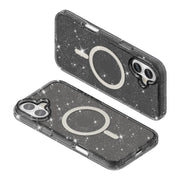 For iPhone 16 Plus Terminator Style Glitter Powder MagSafe Magnetic Phone Case(Black)