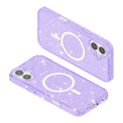 For iPhone 16 Terminator Style Glitter Powder MagSafe Magnetic Phone Case(Purple)