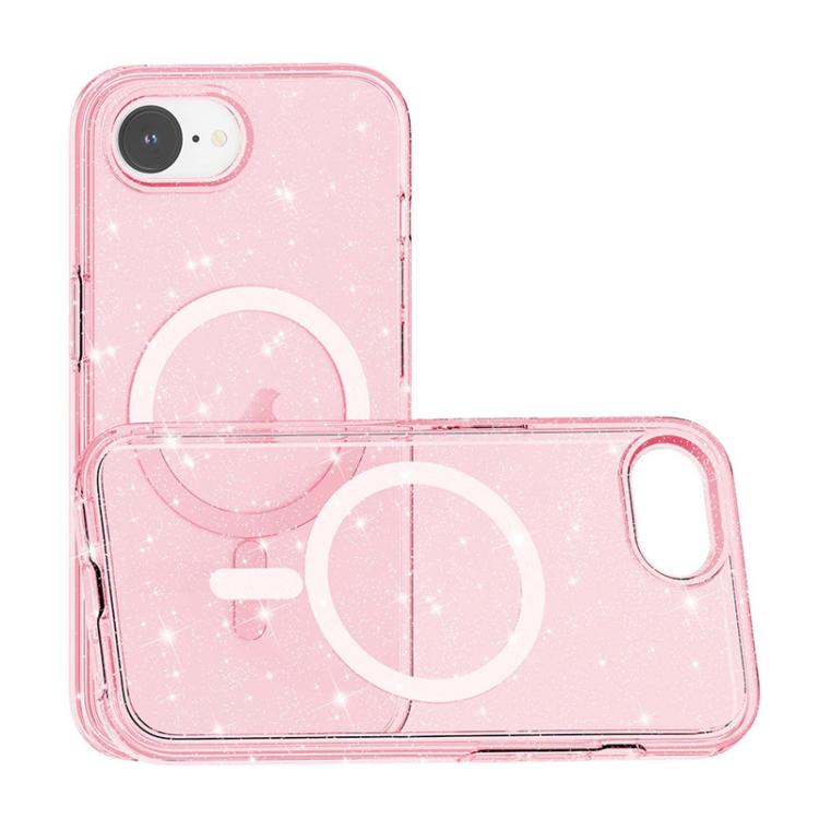For iPhone 16e Terminator Style Glitter Powder MagSafe Magnetic Phone Case(Pink) - iPhone 16e Cases by PMC TechLife | Online Shopping South Africa | PMC TechLife | Buy Now Pay Later Mobicred