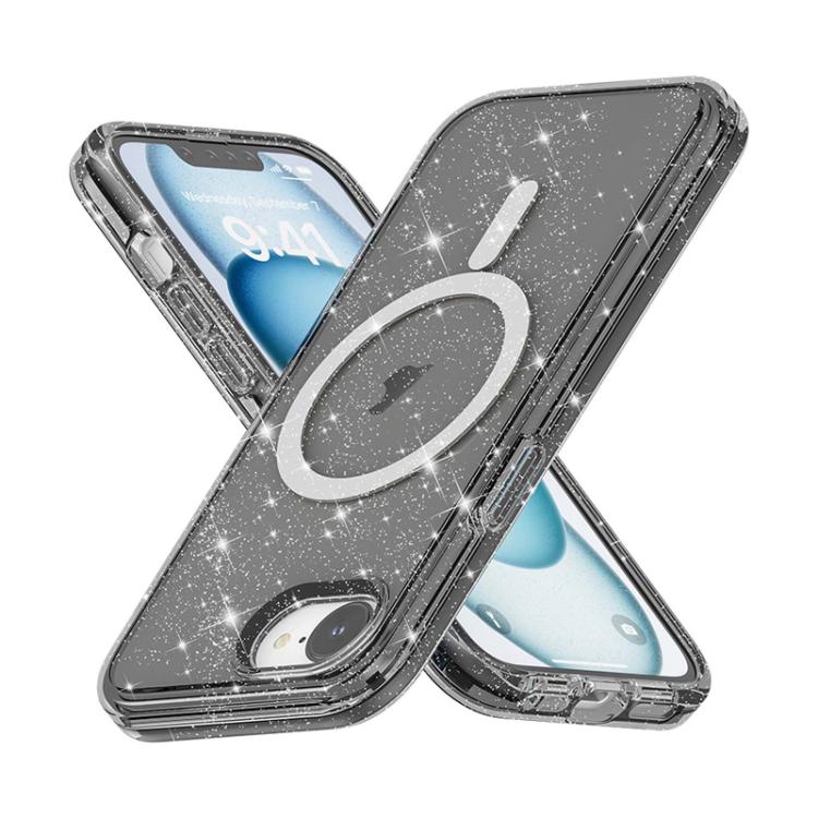 For iPhone 16e Terminator Style Glitter Powder MagSafe Magnetic Phone Case(Black) - free shipping - PMC TechLife - Order now!